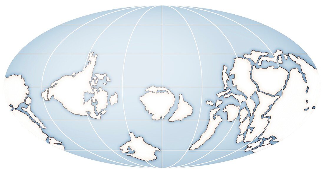 Continents during the Cambrian, illustration