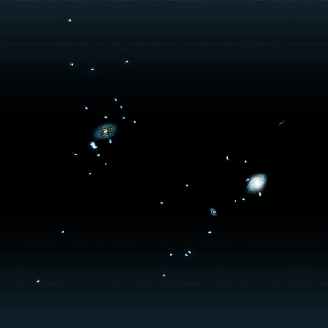 Milky Way's location in the Local Group, illustration