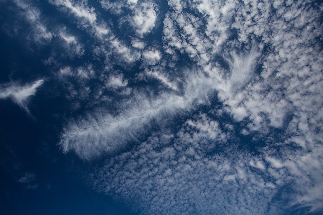 Fallstreak hole in altocumulus clouds