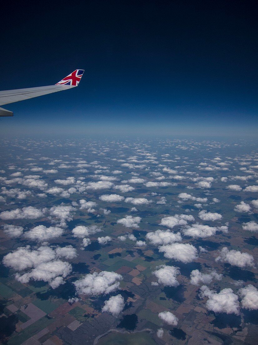 Cumulus humilis clouds seen from an aircraft