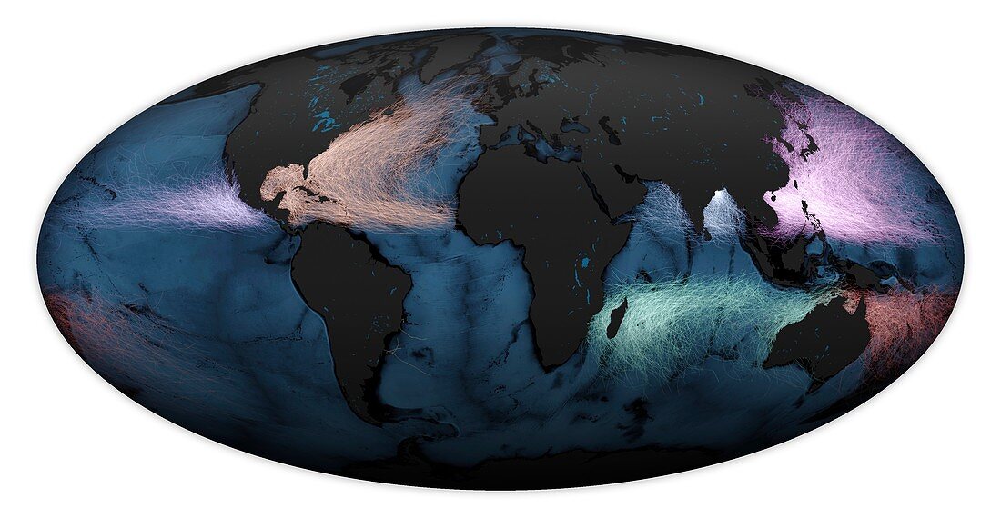World's storms between 1842 and 2017