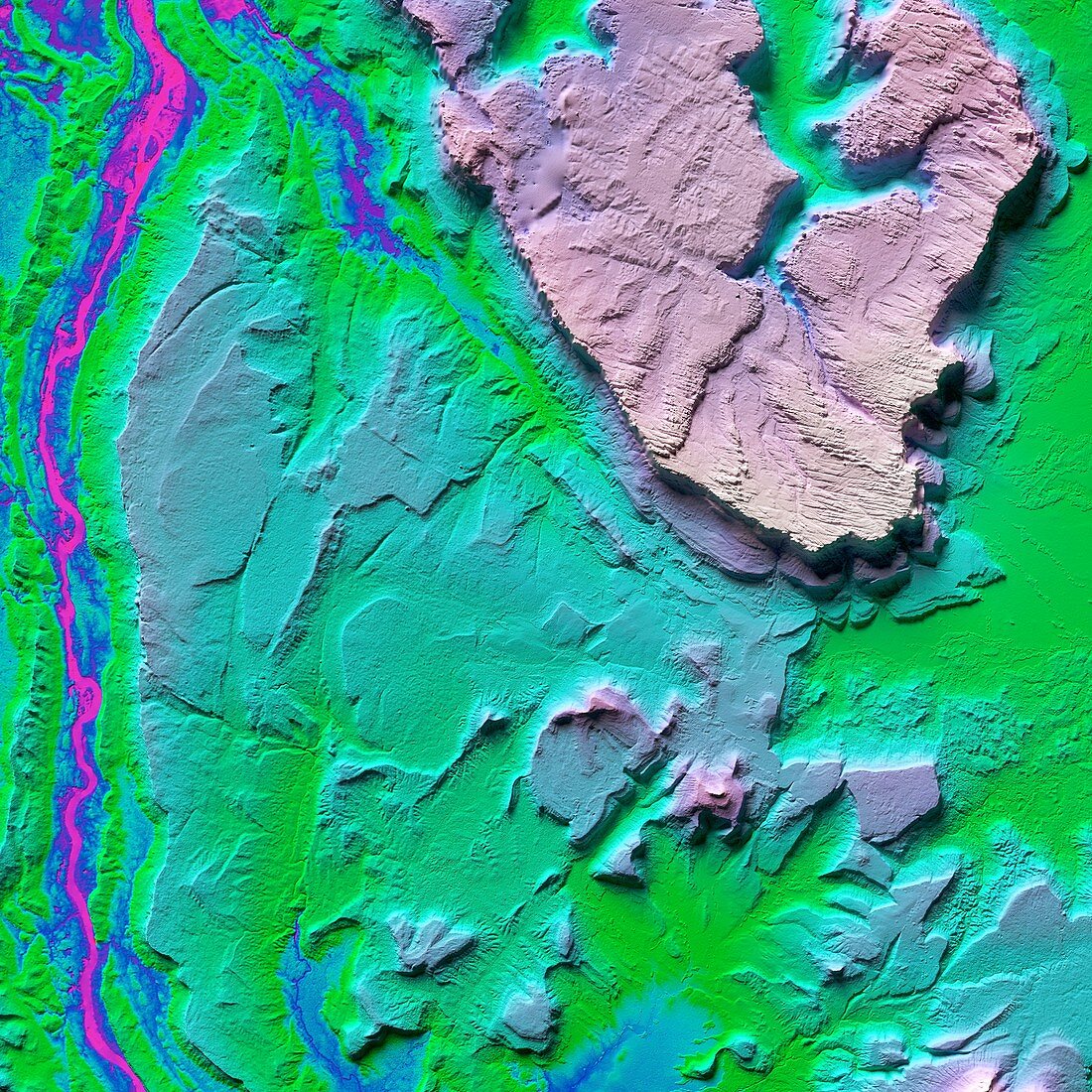 Canaima National Park in Venezuala, LiDAR satellite image
