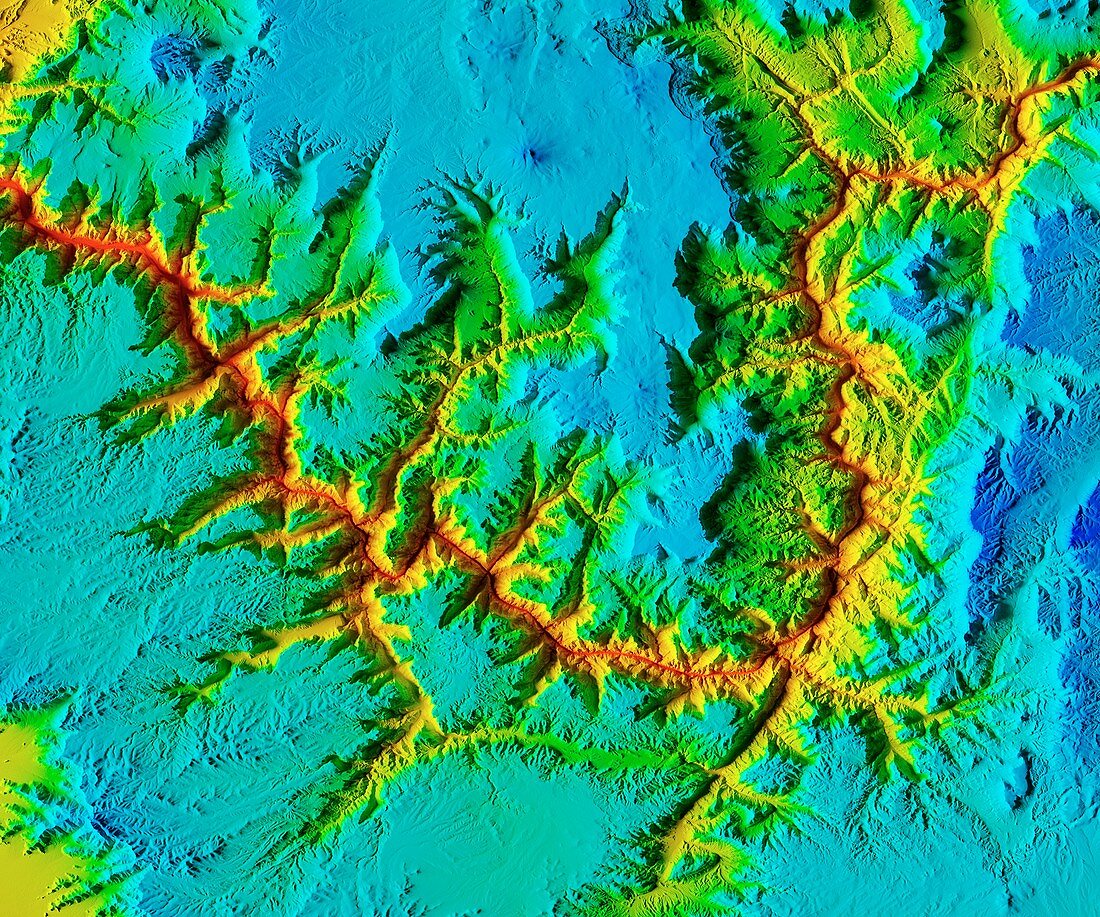Grand Canyon, LiDAR satellite image