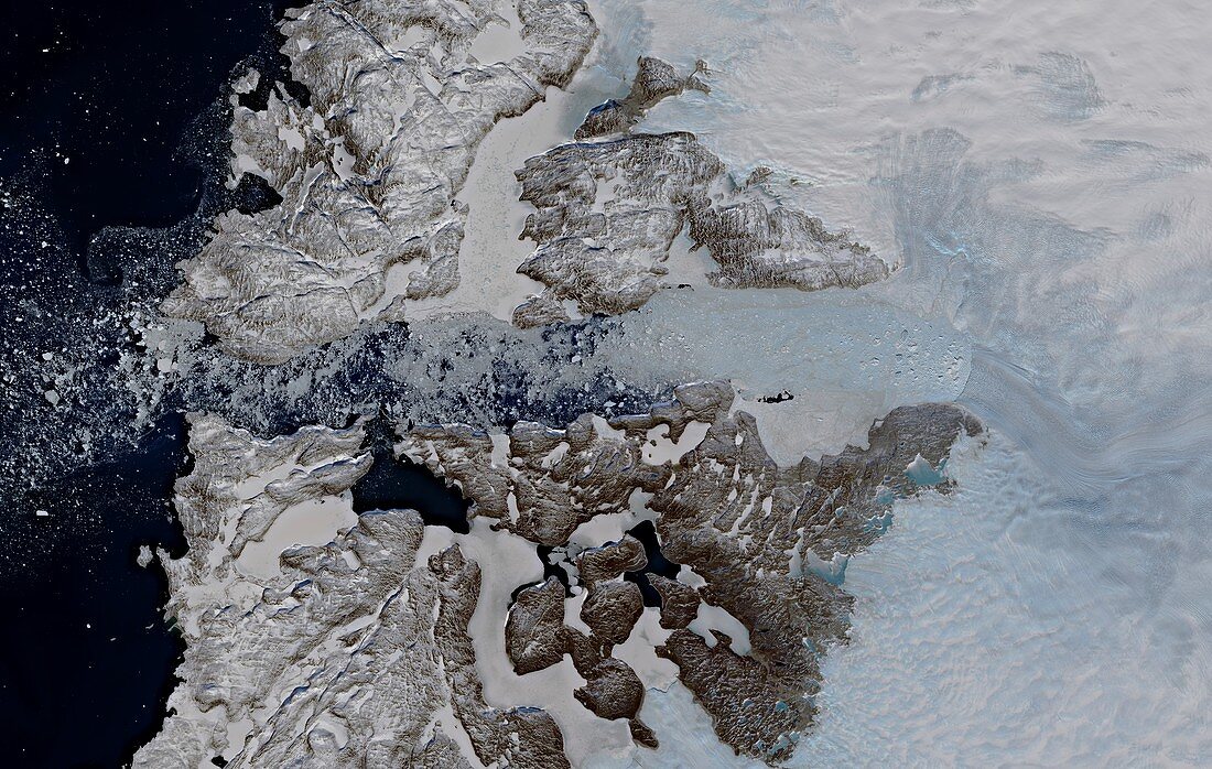 Jakobshavn Glacier in Greenland, satellite image