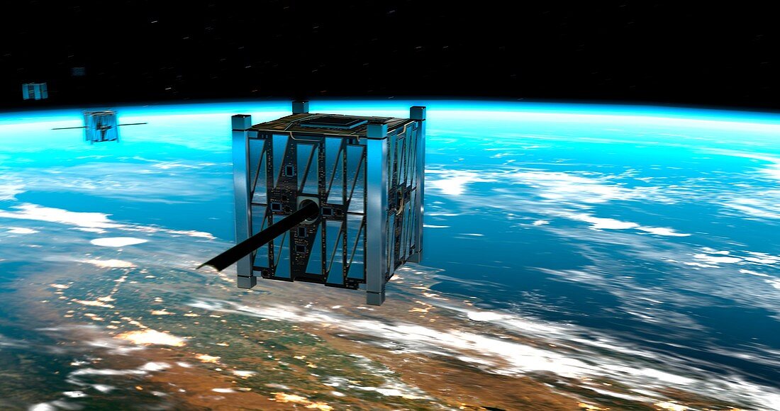 OneWeb satellites in Earth orbit, illustration