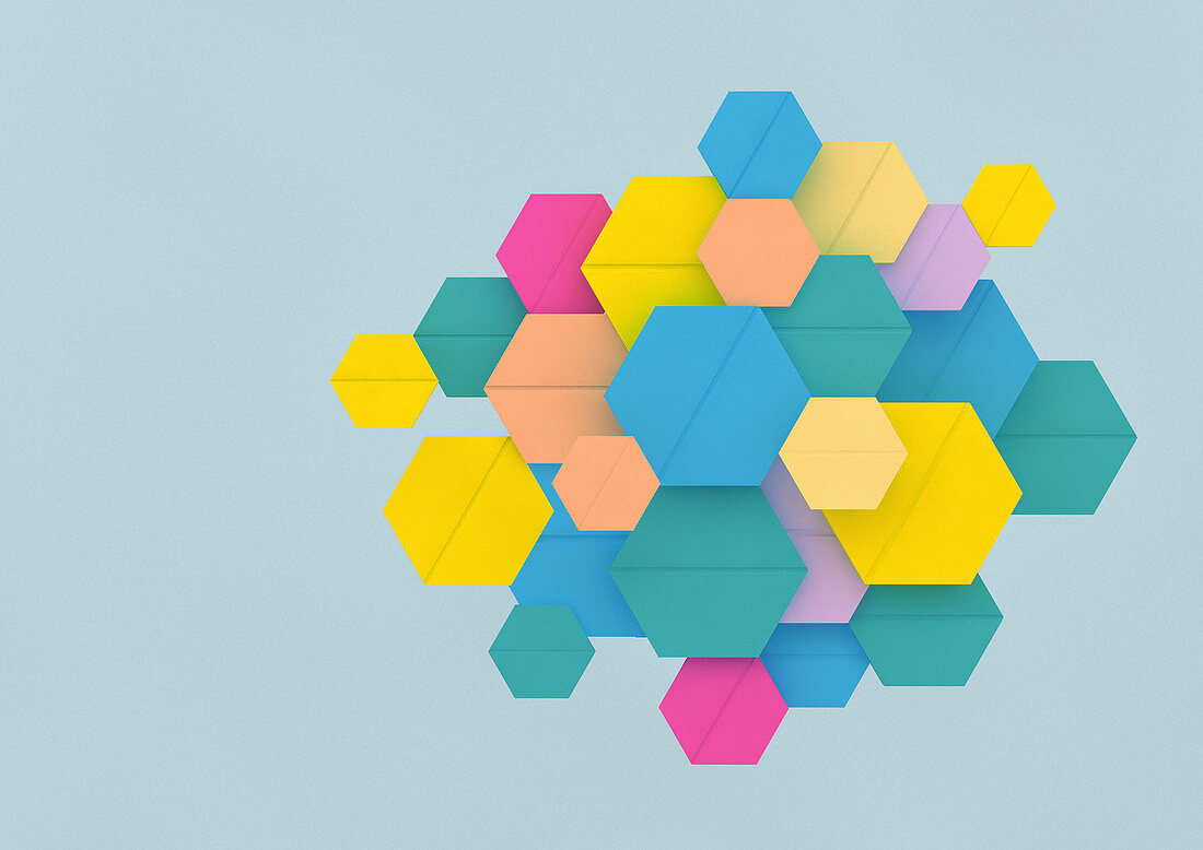 Abstract hexagonal pattern, illustration