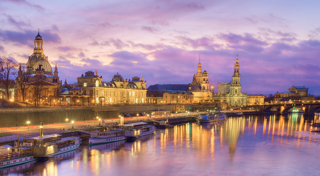 Dresden, Germany, at dusk