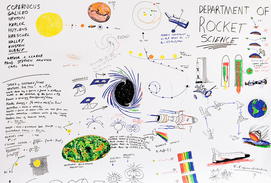 Astronomy and space exploration drawings