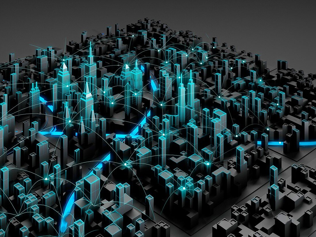 Smart city, conceptual illustration