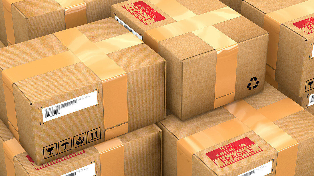 Stack of parcels, illustration