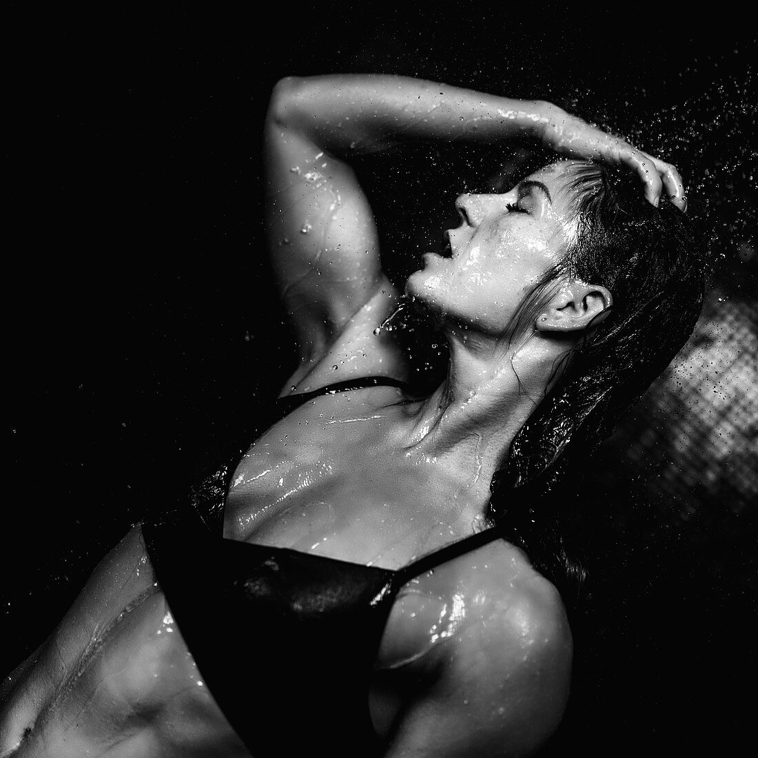 Woman taking a shower