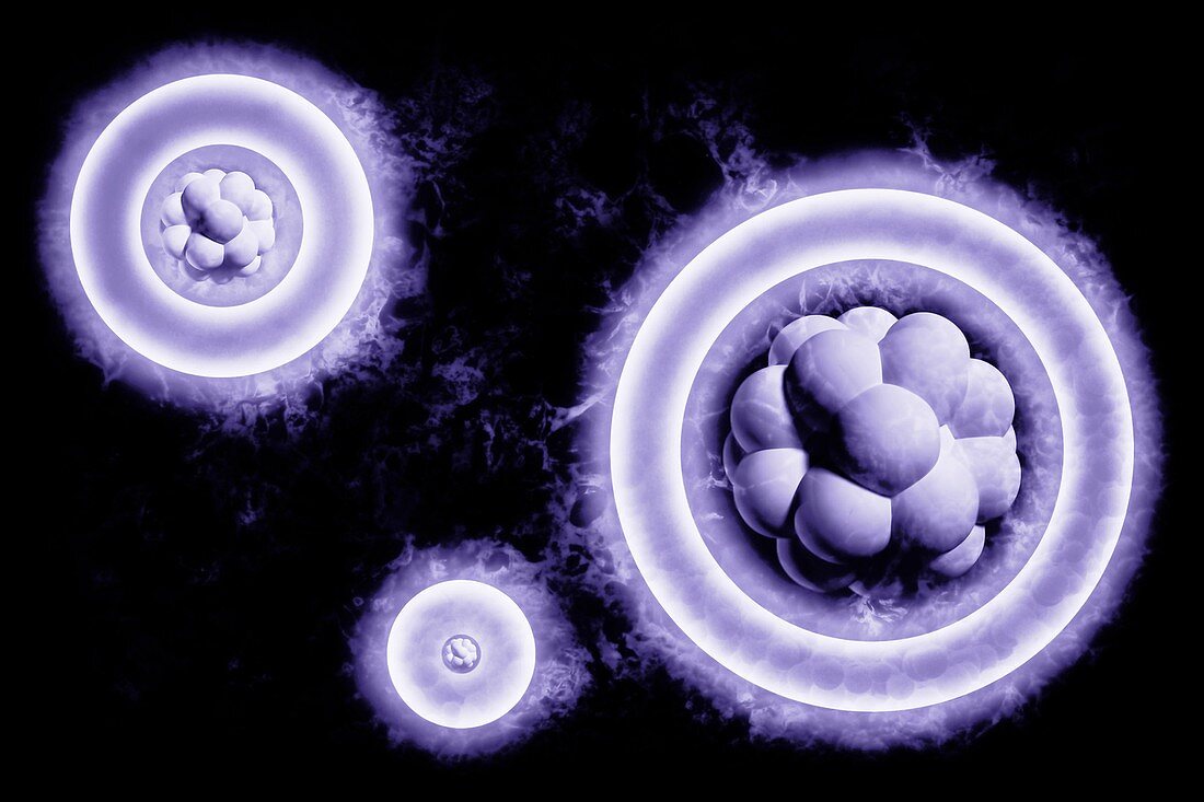 Quark fusion, conceptual illustration