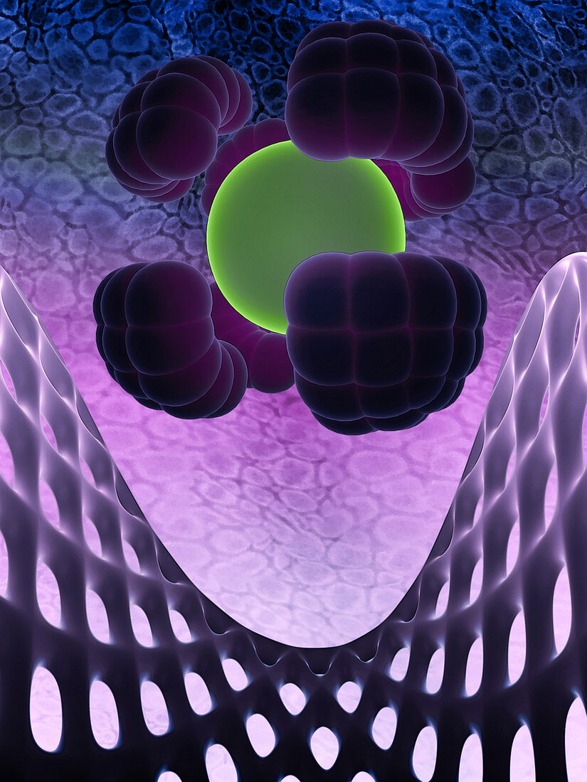 Coated nanoparticles, conceptual illustration