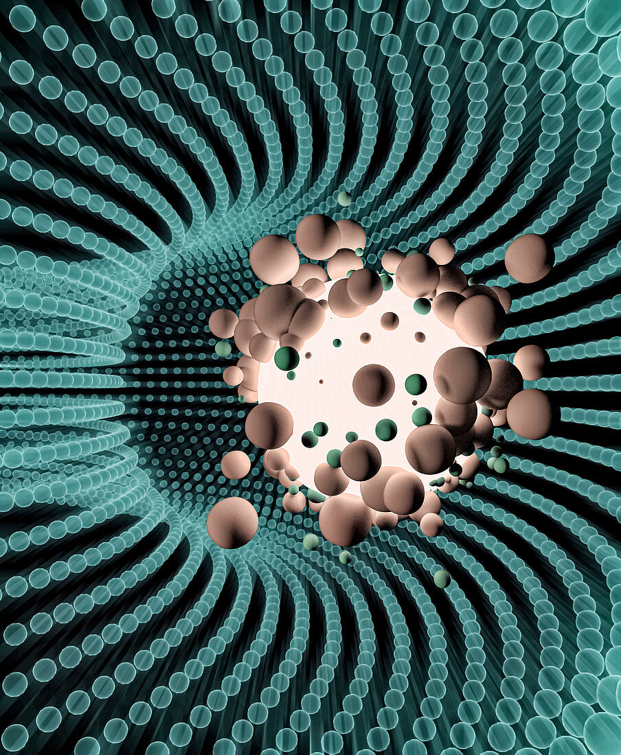 Molecular tunnel, conceptual illustration
