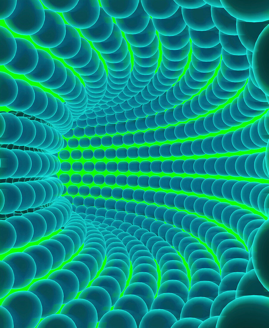 Molecular tunnel, conceptual illustration