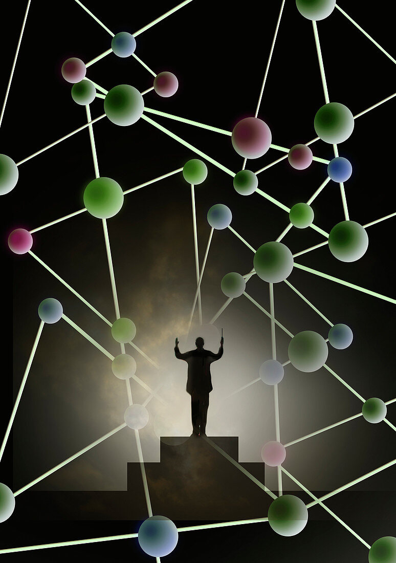 Molecular orchestra,conceptual illustration