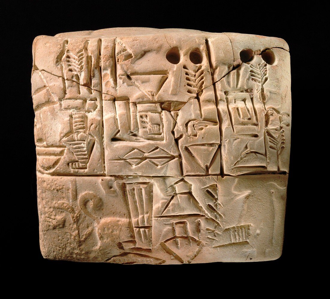 Cuneiform Sumerian tablet,4th to 3rd millennium BC