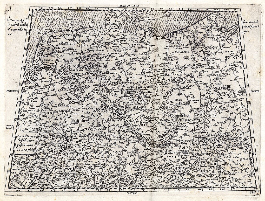 Map of Germany,16th century