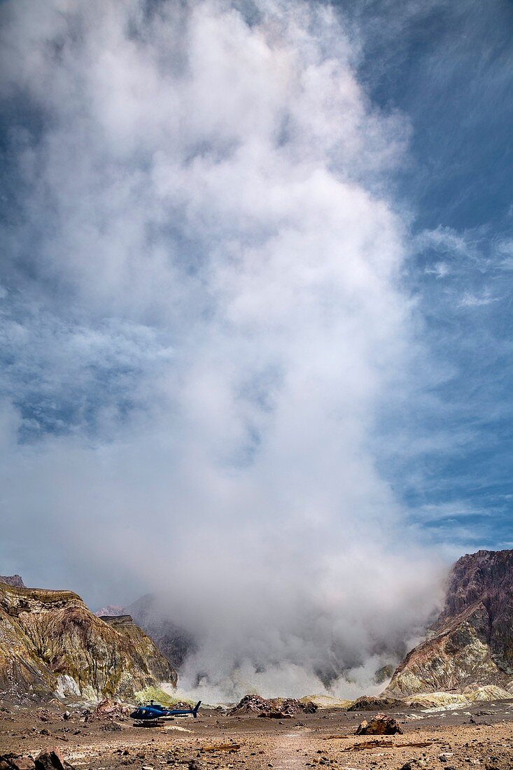 Whakaari volcano vent and tour helicopter,New Zealand