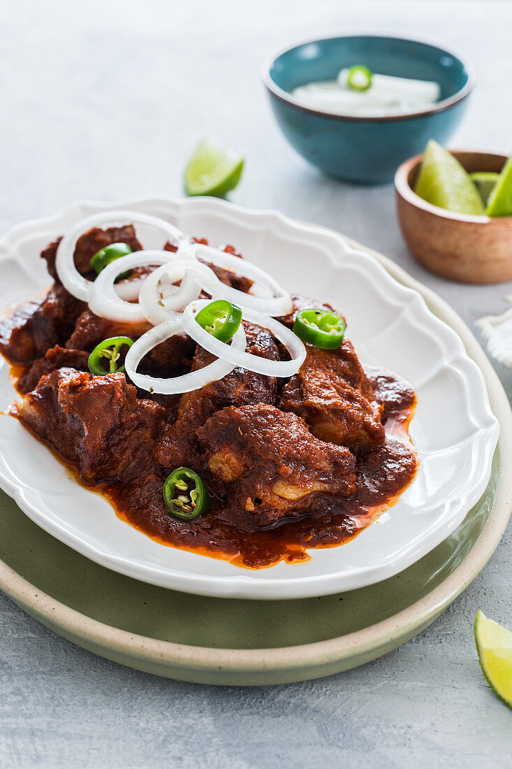 Pork ribs in adobo sauce