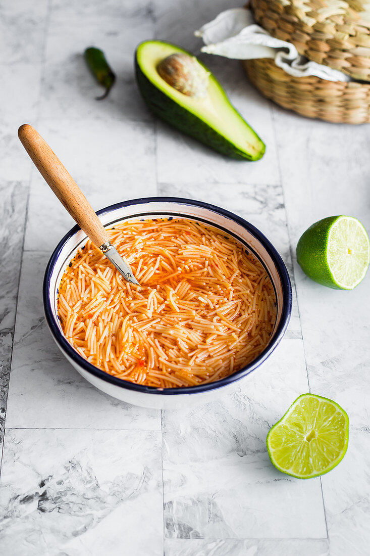 'Sopa de fideo' - Mexican spaghetti and tomato soup