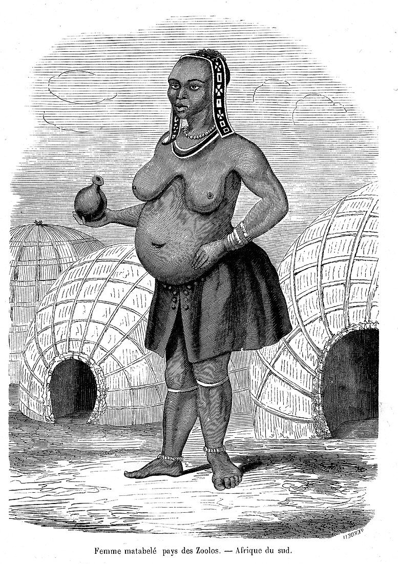 Ndebele woman,19th Century illustration