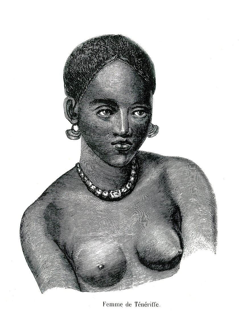 Canary Islands woman,19th Century illustration