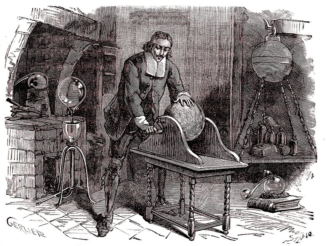 Otto von Guericke,German physicist,19th C illustration