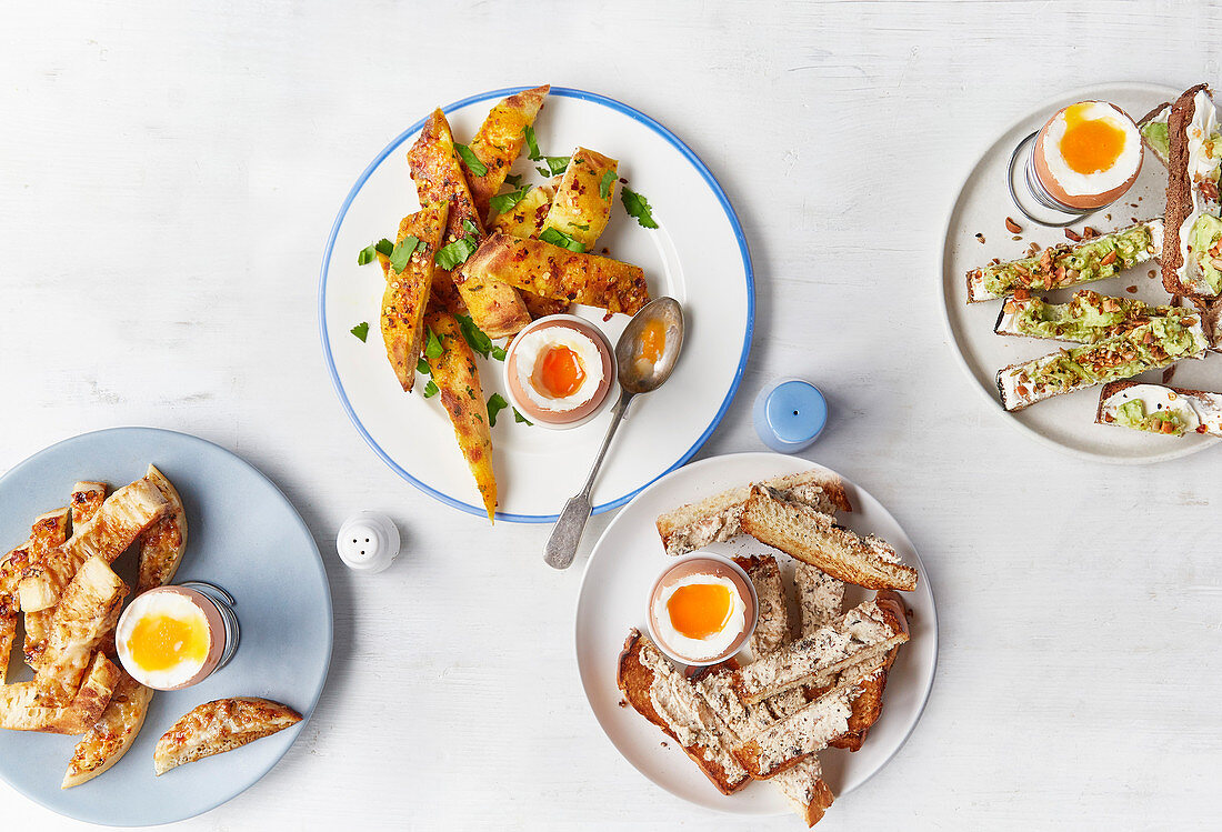 Four ways with eggs and soldiers