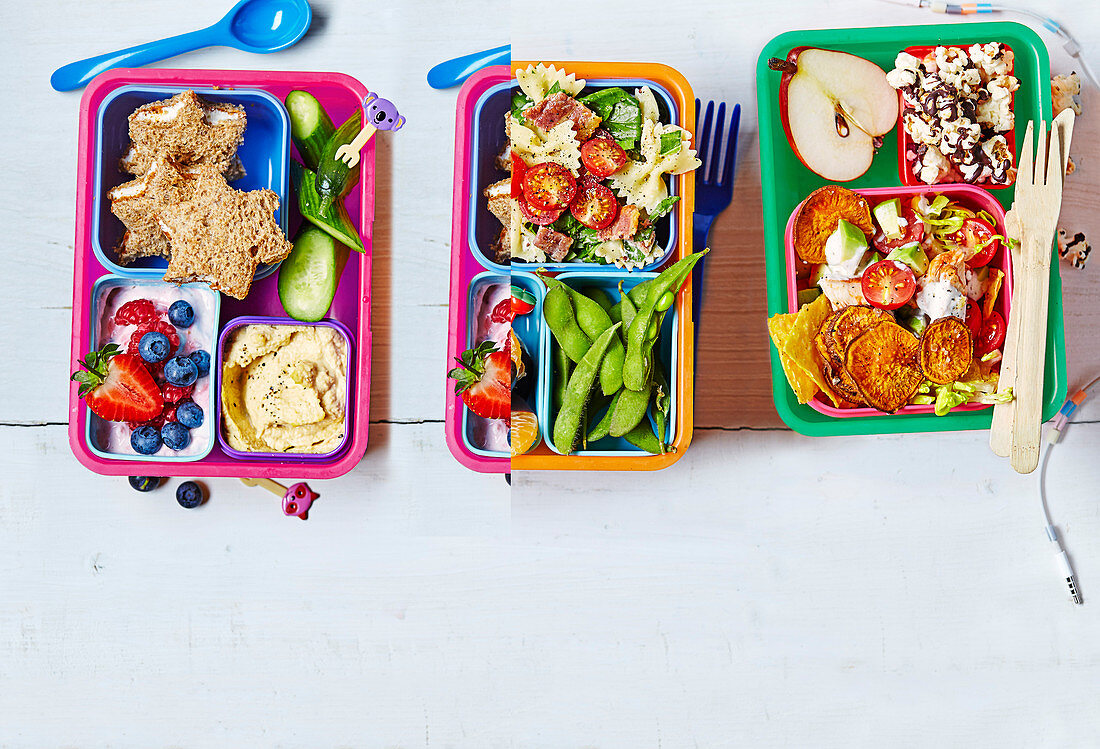 Verschiedene Lunchbox-Ideen für die Schule