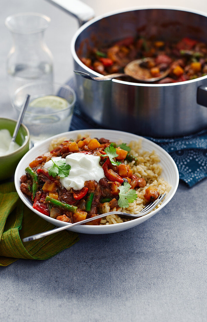 Five Bean Chilli with rice