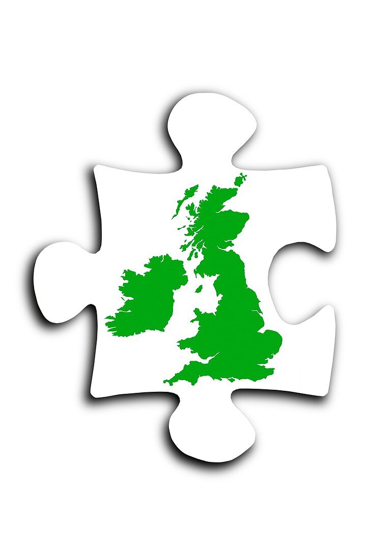 Jigsaw piece with map of Great Britain