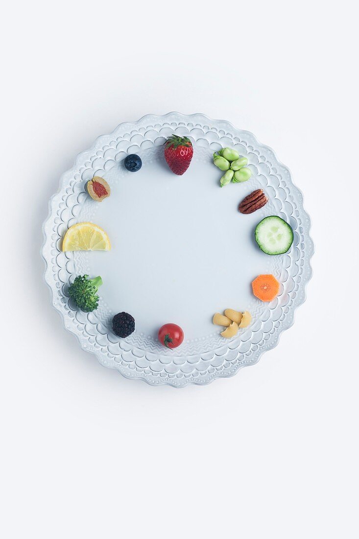Conceptual image of a food clock