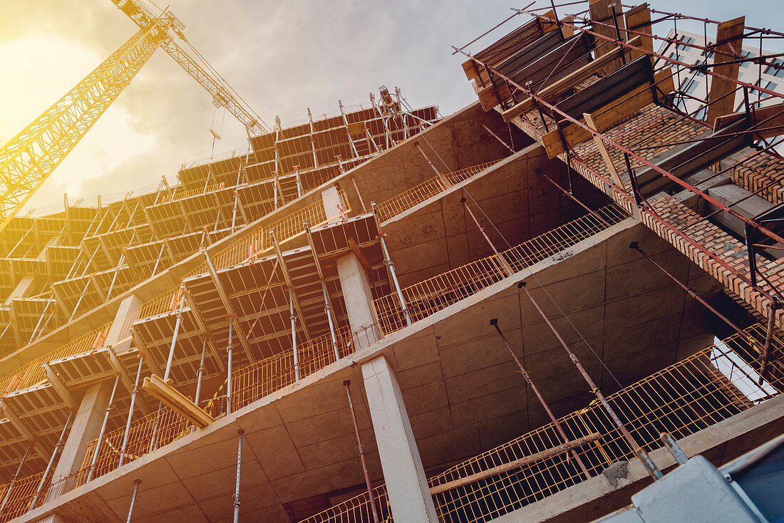 Construction site with scaffolding