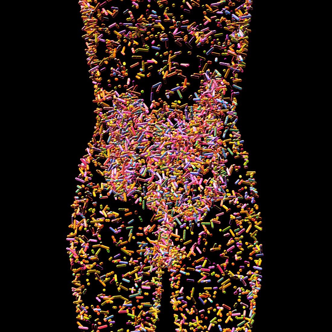 Human microbiome, conceptual image