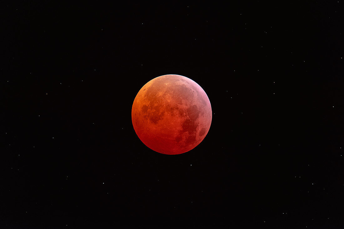Total lunar eclipse at totality, 21st January 2019