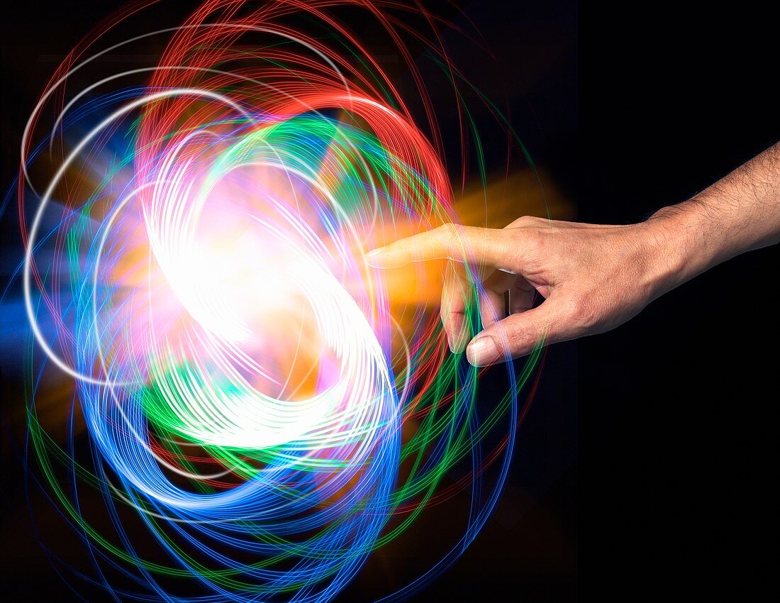 Creation of fundamental particles, conceptual image