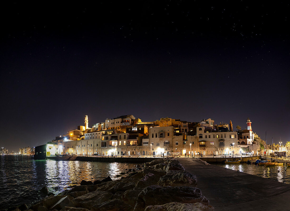Old Jaffa Port at night, Israel