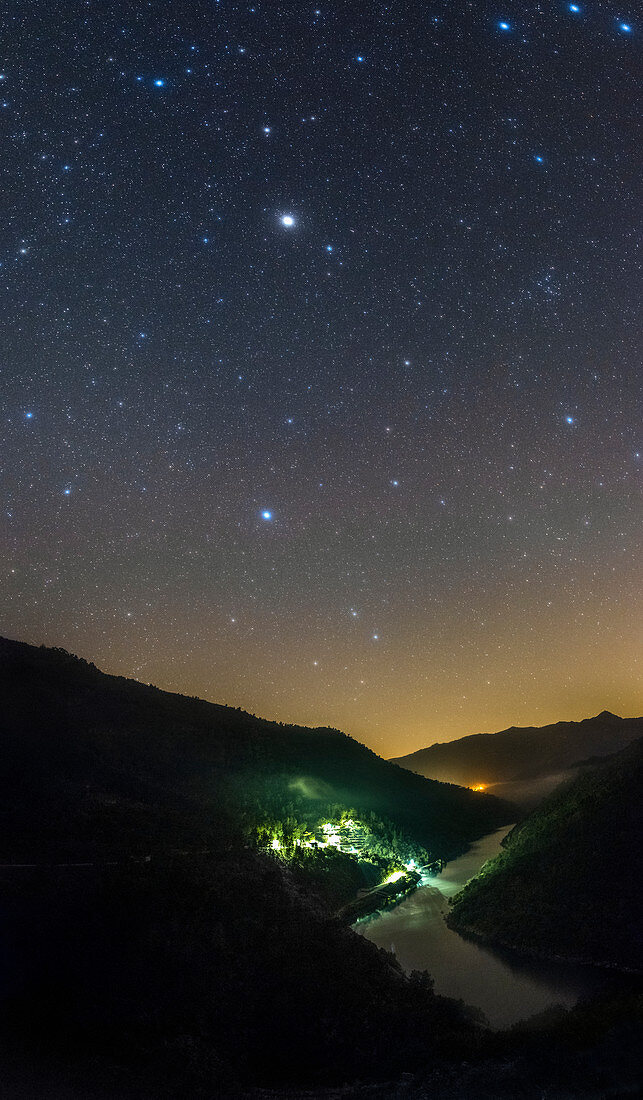 Night sky over Tua Valley, Portugal