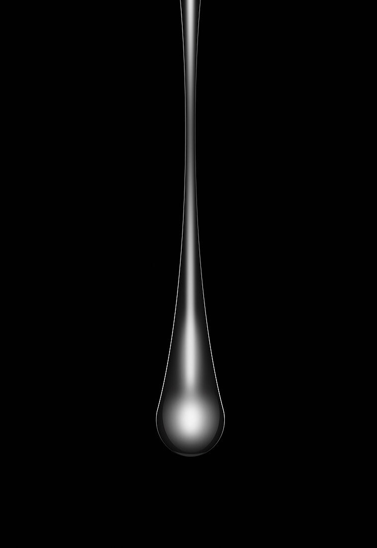 Metallic droplet, illustration