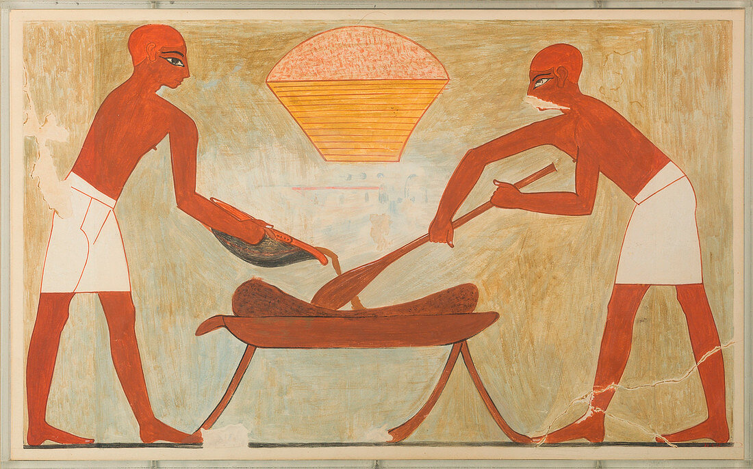 Egyptian tomb scene, illustration