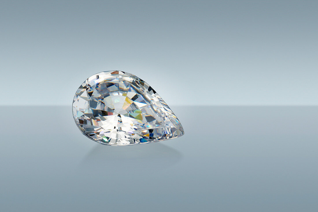 Pear cut diamond gemstone