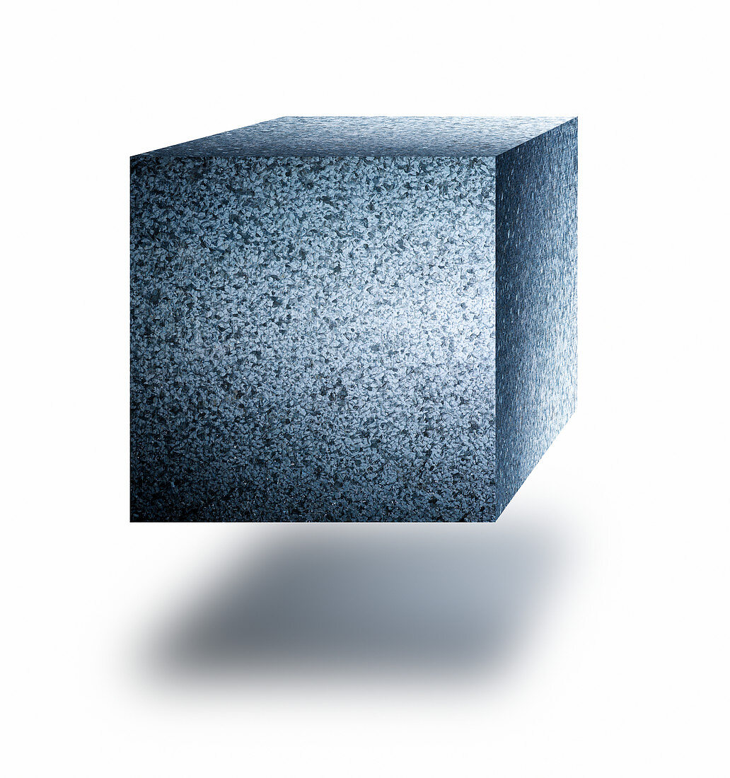 Cube made of steel, illustration