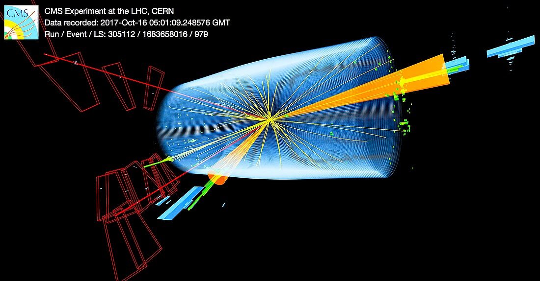 Heavy ion collision event in CERN's CMS detector