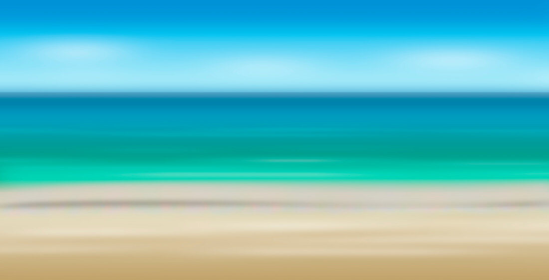 Sandy beach and horizon over sea