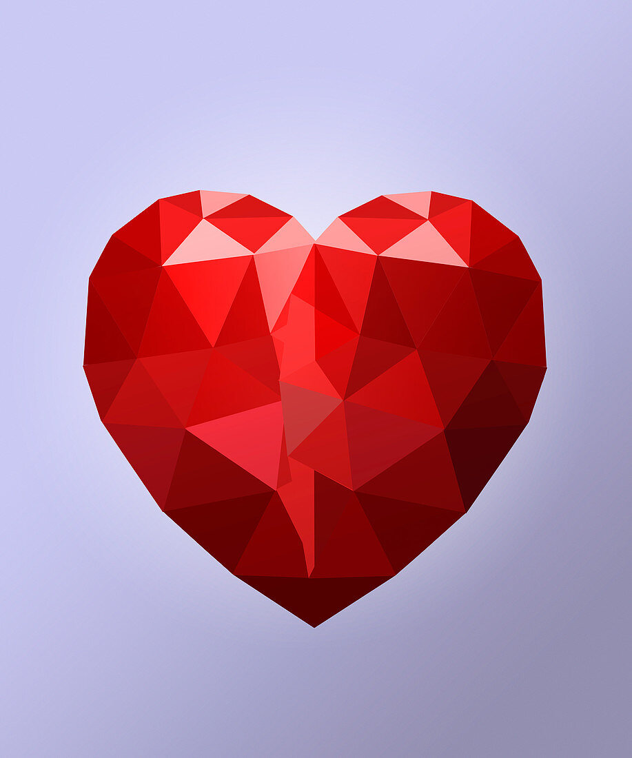 Red heart shape, illustration
