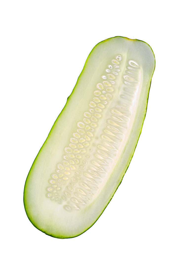 Lengthways slice of cucumber