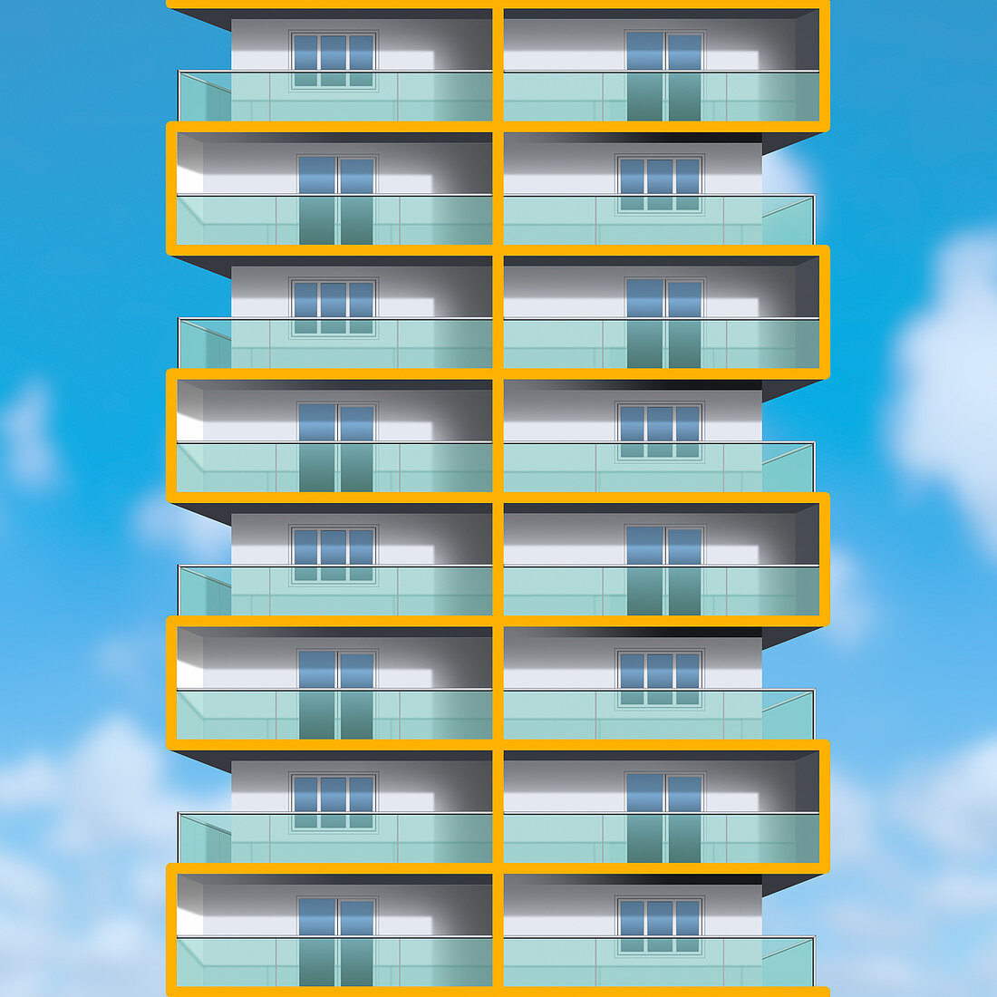 High-rise flats, illustration