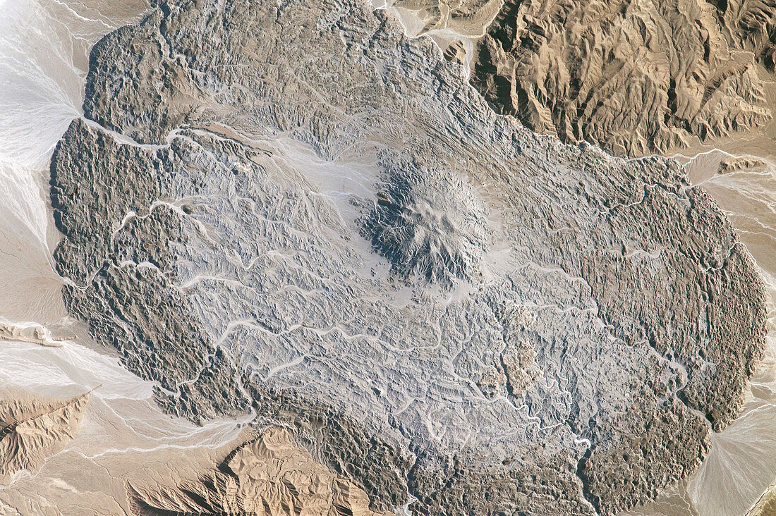 Salt glacier, Zagros Mountains, ISS image