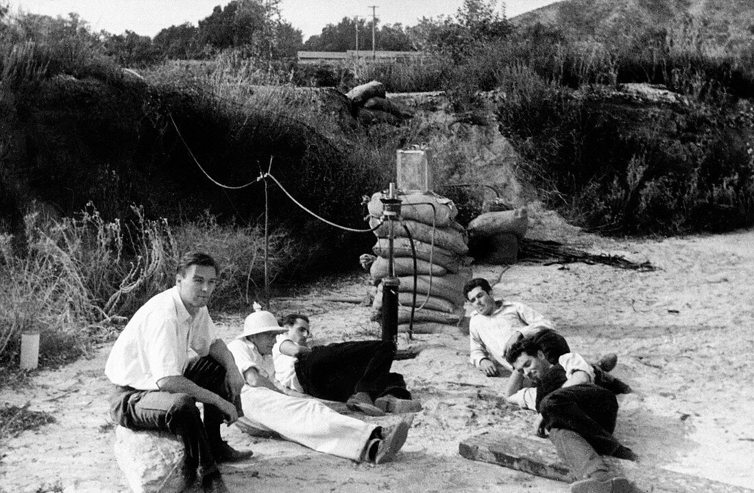 Early rocket research at future JPL site, 1936